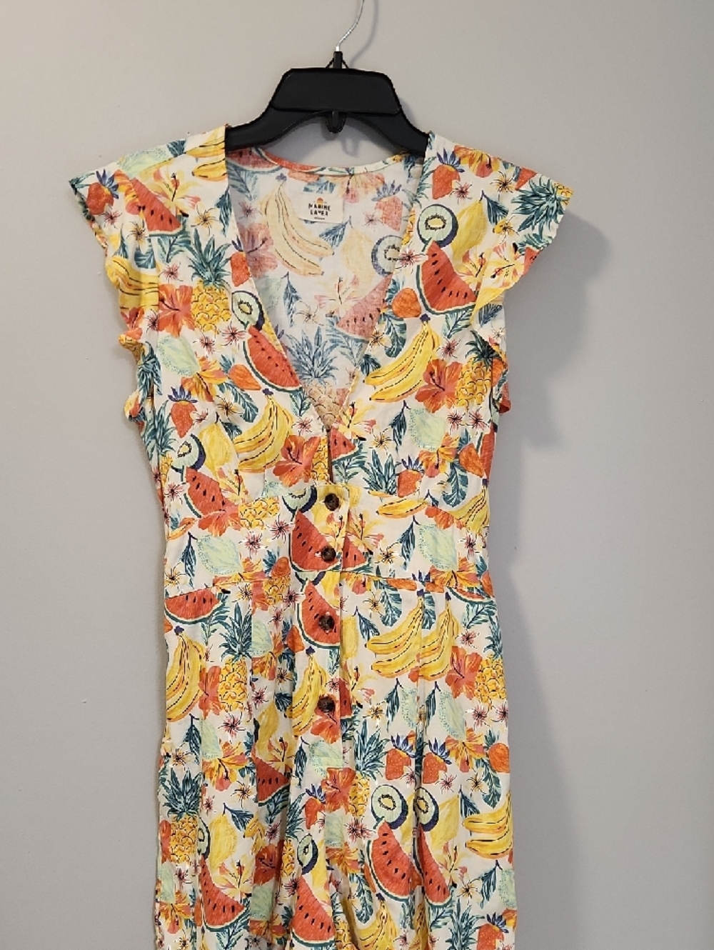 Marine Layer Camila Fruit Print Hemp Romper Size M Summer Resort Beach‎ Coastal - Picture 7 of 12